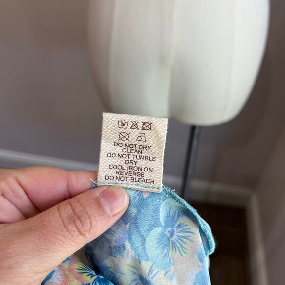 Paloma Blue Romantic Long Blue Floral Sleeve Isla Midi Dress Size Small - Picture 10 of 11